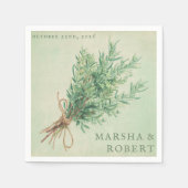 Franse land Rozemarijn Rustieke bruiloft servet (Voorkant)