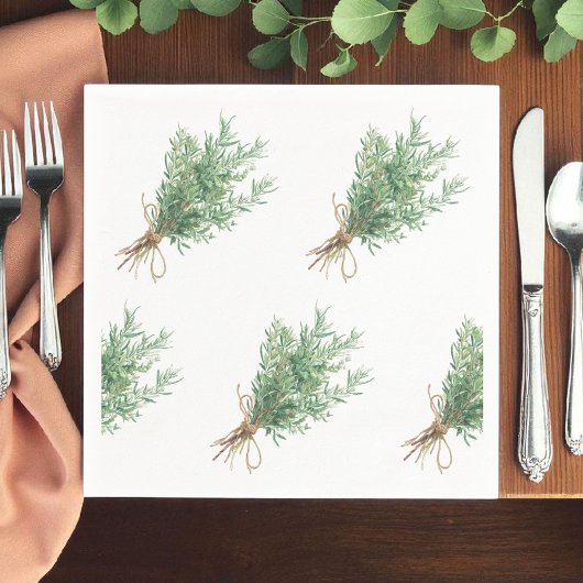 Franse land Rozemarijn Rustieke bruiloft servet