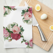 Franse land Rozen Theedoek (Quarter Fold)