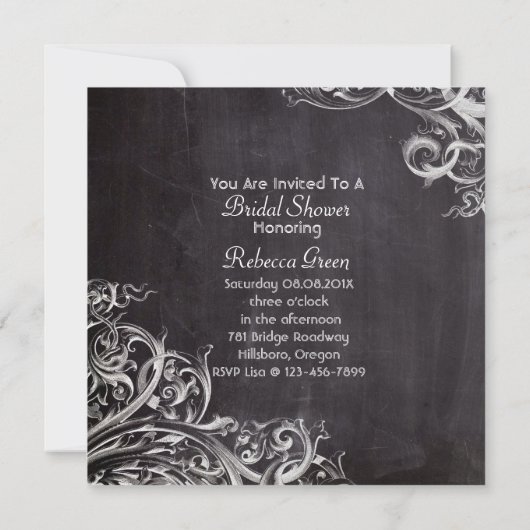 Franse land theekop krijtbord thee partij kaart (Achterkant)