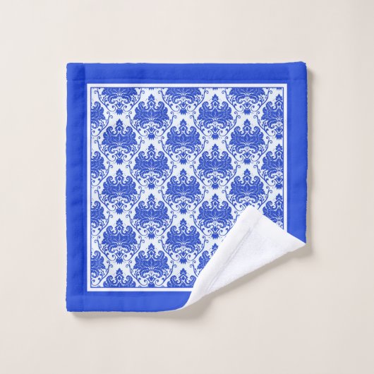 Franse landblauw en witte doekdoekset bad handdoek (Wasdoekje)