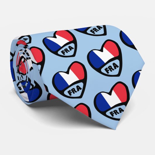 Franse landcode Vlaggenkop, FRA Stropdas (Opgerold)