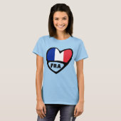 Franse landcode Vlaggenkop, FRA T-shirt (Voorkant volledig)