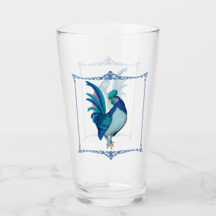 Franse landelijke boerderij haan blauw turquoise r glas