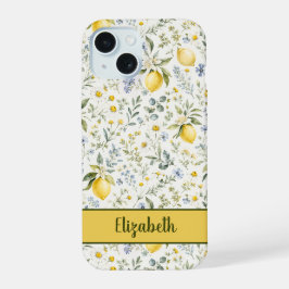 Franse Landelijke Citroen Wilde Bloem Aangepaste N iPhone 15 Case