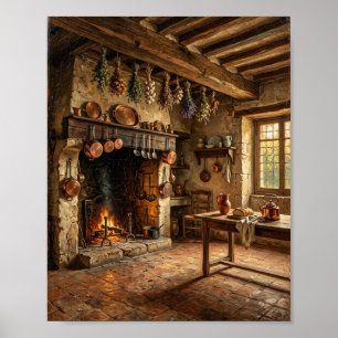 Franse landelijke keuken schilderij I Poster