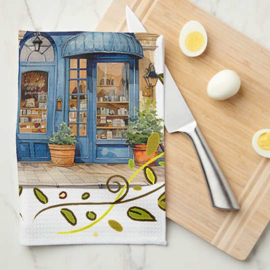 Franse landelijke keukenhanddoeken (Quarter Fold)