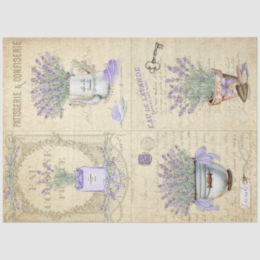 Franse landelijke lavendel decoupage tissuepapier (Voorkant)