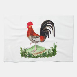 Franse landelijke rode decor Rooster Theedoek