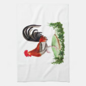 Franse landelijke rode decor Rooster Theedoek (Verticaal)