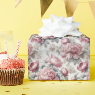 Franse Landelijke Roze Pioenrozen Cadeaupapier