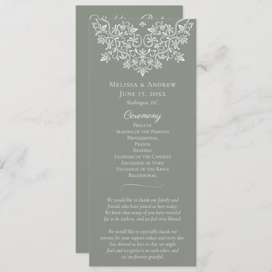 Franse landelijke tuinprogramma's met kant programmakaart (Voorkant / Achterkant)