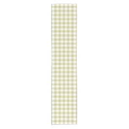 Franse landelijke weide gingham - saliegroen ruitj korte tafelloper