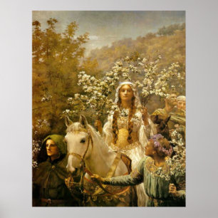 Franse landenbroekkunst (Lady Garden Horse Art) Poster