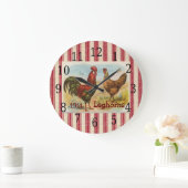 Franse landkaart, Hen Print Clock Grote Klok (Huis)