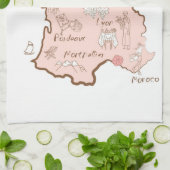 Franse Landmarks Map of France Theedoek (Gevouwen)