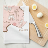 Franse Landmarks Map of France Theedoek (Quarter Fold)