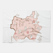 Franse Landmarks Map of France Theedoek (Horizontaal)