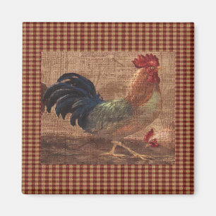 Franse landnummer — Rooster/Hen Fridge Magnet
