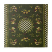 Franse landroestraten Olive Ceramic Tile Tegeltje (Voorkant)