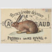 Franse Lapin de Cacao Brown Bunny Rabbit Decoupage Tissuepapier (Voorkant)
