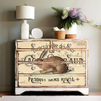 Franse Lapin de Cacao Brown Bunny Rabbit Decoupage Tissuepapier