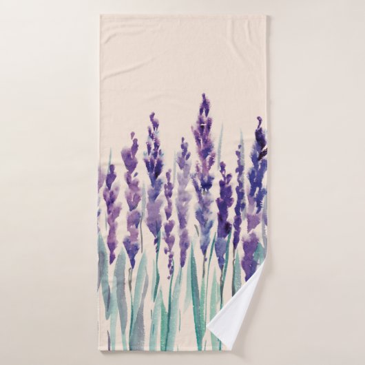Franse lavanderwaterverf badhanddoek (Badhanddoek)