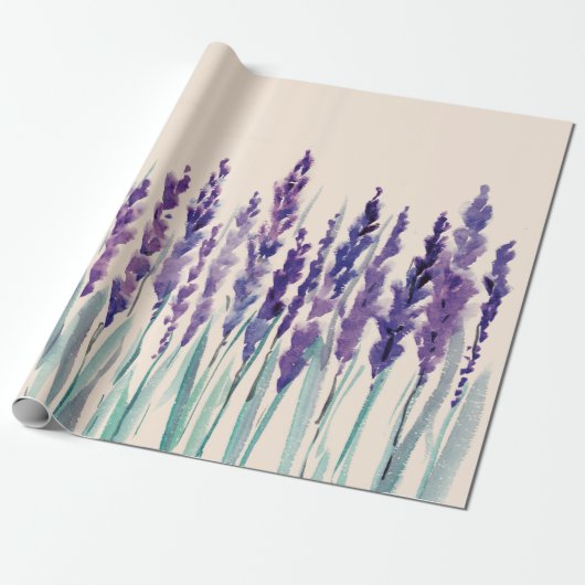 Franse lavanderwaterverf cadeaupapier (Uitgerold)