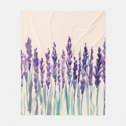 Franse lavanderwaterverf fleece deken (Voorkant)