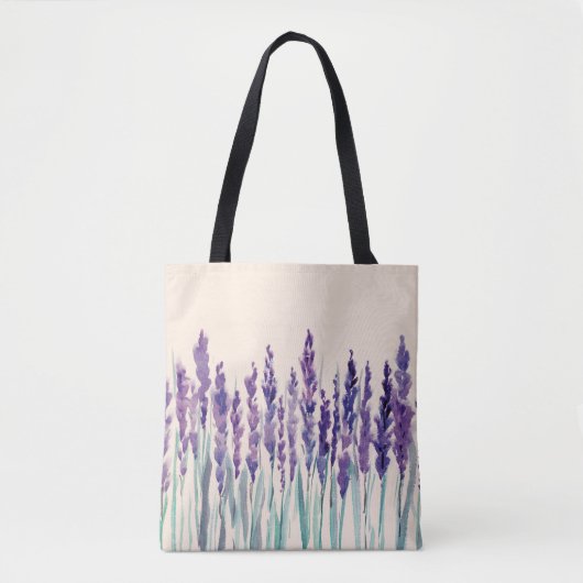 Franse lavanderwaterverf tote bag (Voorkant)