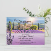 Franse Lavendel Land QR Save the Date Kaart (Staand voorkant)