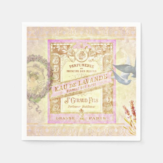 Franse Lavendel Parfum Collage Servet (Voorkant)