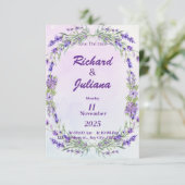 Franse lavendel trouwstijl kaart (Staand voorkant)
