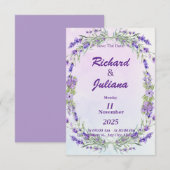 Franse lavendel trouwstijl kaart (Voorkant / Achterkant)