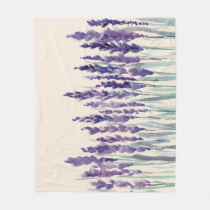 Franse Lavendel: Waterverf Illustratie Fleece Deken