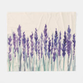 Franse Lavendel: Waterverf Illustratie Fleece Deken (Voorkant (Horizontaal))