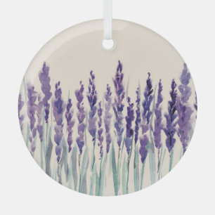 Franse Lavendel: Waterverf Illustratie Glas Ornament
