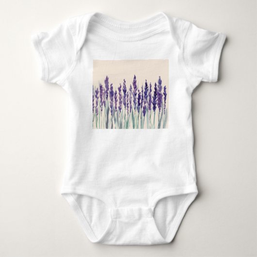Franse Lavendel: Waterverf Illustratie Romper (Voorkant)