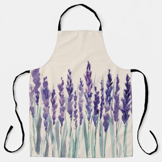 Franse Lavendel: Waterverf Illustratie Schort (Voorkant)