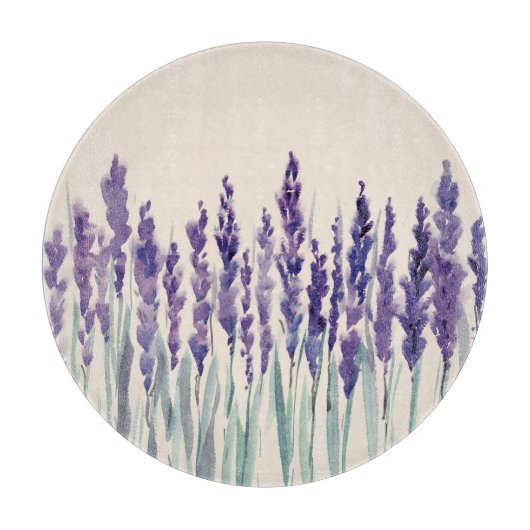 Franse Lavendel: Waterverf Illustratie Snijplank (Voorkant)