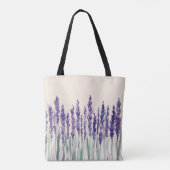 Franse Lavendel: Waterverf Illustratie Tote Bag (Achterkant)