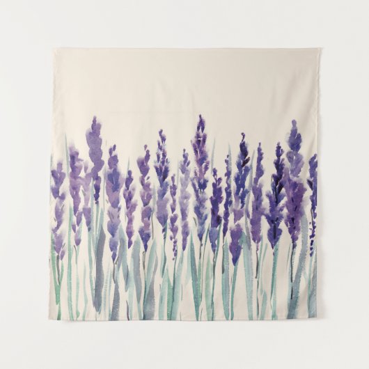 Franse Lavendel: Waterverf Illustratie Wandkleed (Voorkant)