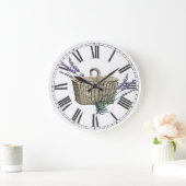 -Franse lavender Basket Floral Grote Klok (Huis)