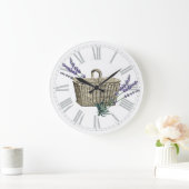 -Franse lavender Basket Floral Grote Klok (Huis)