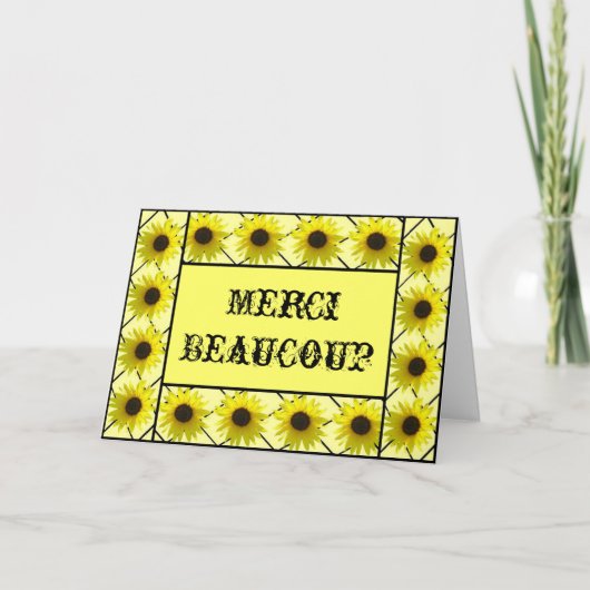 Franse Le Tournesol - Hartelijk dank Bedankkaart (Voorkant)