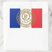 Franse lekenvlag rechthoekige sticker (Tas)