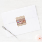 Franse lekkernijen vierkante sticker (Envelop)