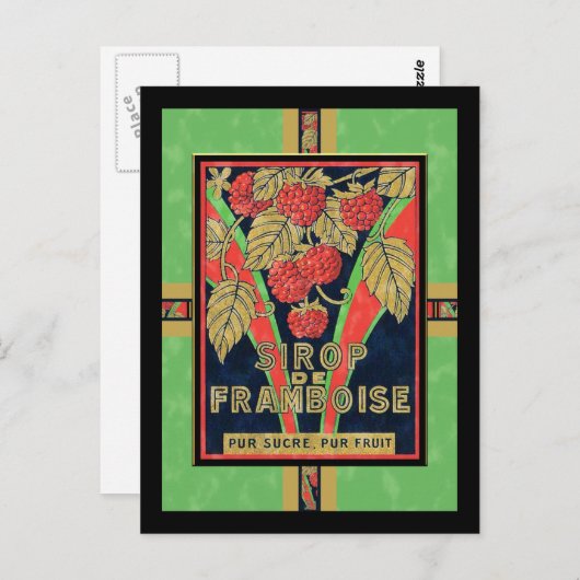  Franse Lemon Raspberry Syrup Labels Briefkaart (Voorkant / Achterkant)