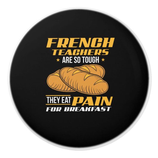 Franse leraar eet pijn keramische knop (Voorkant)