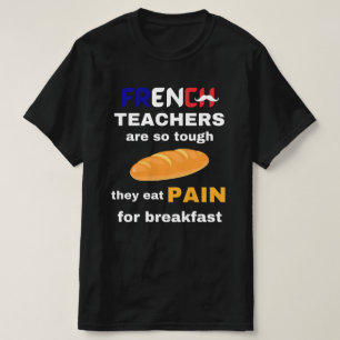 Franse leraar grappig met witte tekst Frankrijk T-shirt